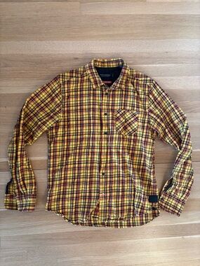 Scotch & Soda Yellow Plaid Button-Down Shirt